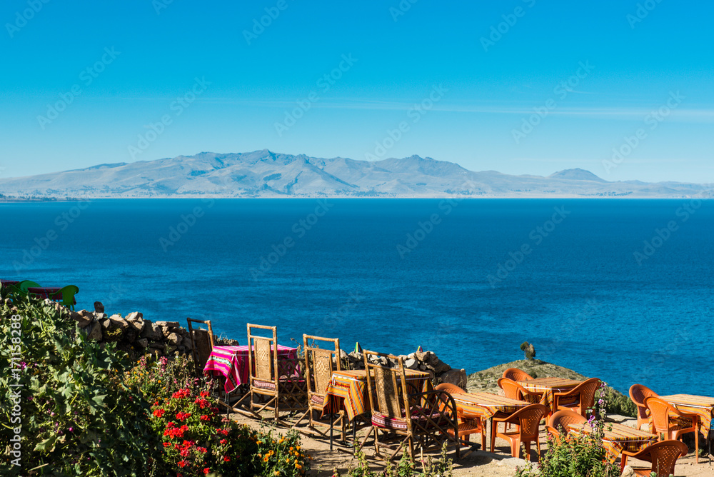 Naklejka premium Lake Titicaca see from Isle de Sol, Bolivia