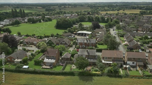 Aerial 2 of Houses in Rural Manchester, UK