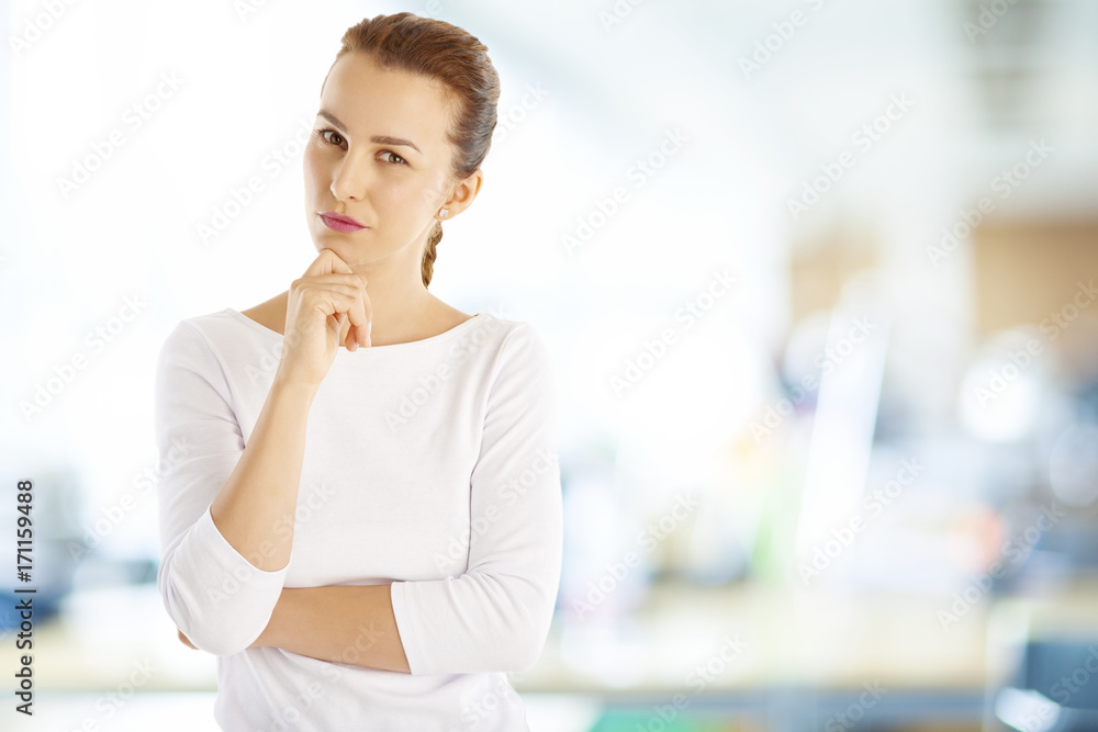 Woman looking thoughtful