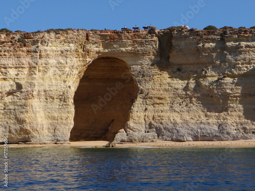 Cliff with horseman at Algarve, Portugal