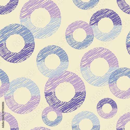 Polka dot seamless pattern. Chalk bagels. Scribble texture. Textile rapport.