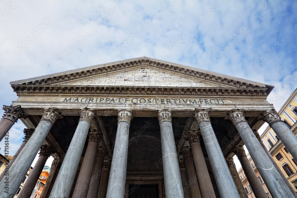 view of the Pantheon in Italy on a clear day view of the Pantheon in Italy on a clear day