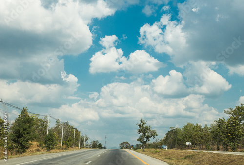 beauty summer sky countryside road trip