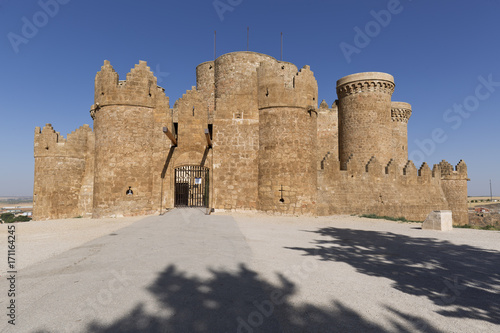 Castle of Belmonte on the hill of San Cristóbal, Belmonte province of Cuenca in Castilla la Mancha, Spain.
