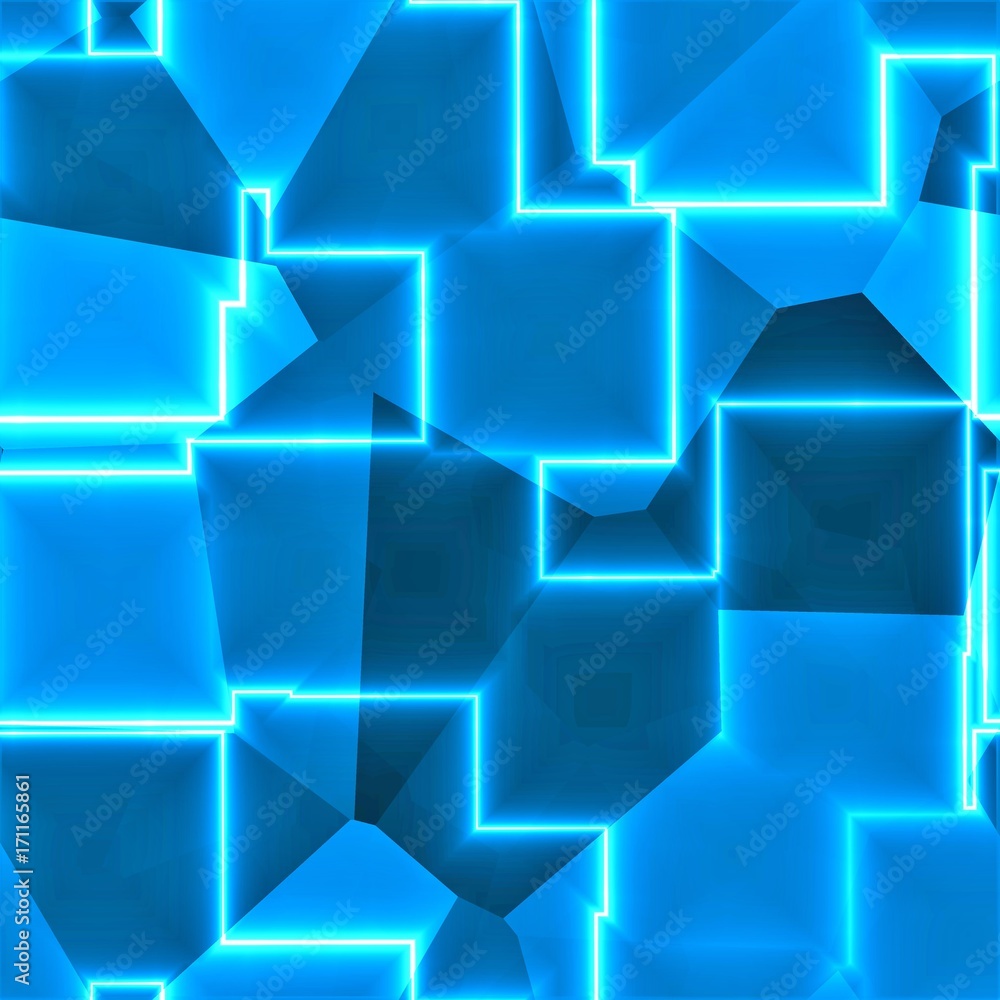 Obraz premium Turquoise blue seamless multimedia surreal creative design