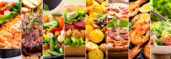 collage of food products