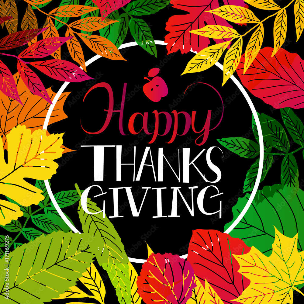 Naklejka typography Happy Thanksgiving