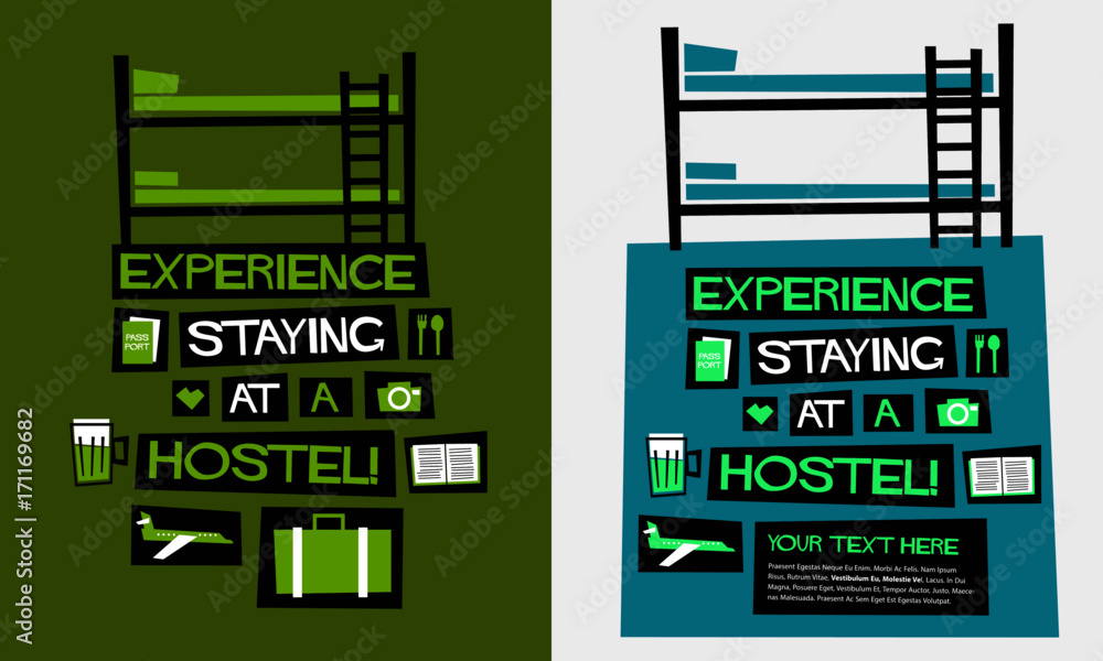 Experience Staying At A Hostel (Flat Style Vector Illustration Quote Poster Design) Experience Staying At A Hostel (Flat Style Vector Illustration Quote Poster Design)