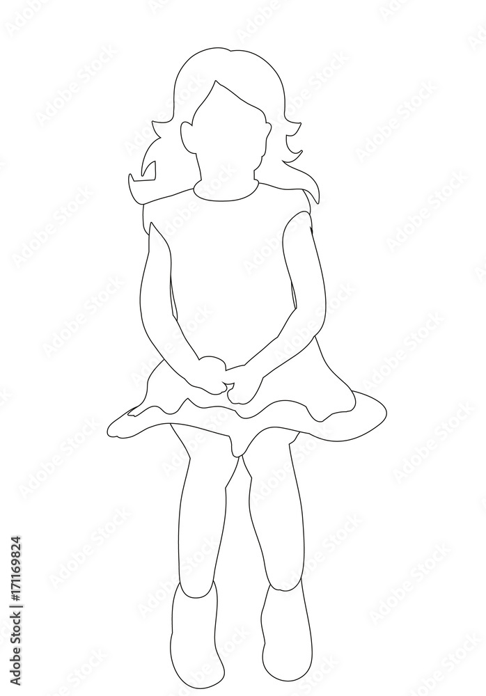sketches, contours girl sitting sketches, contours girl sitting