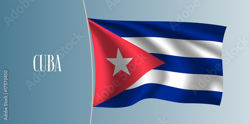 Cuba waving flag vector illustration