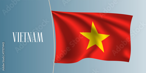 Vietnam waving flag vector illustration