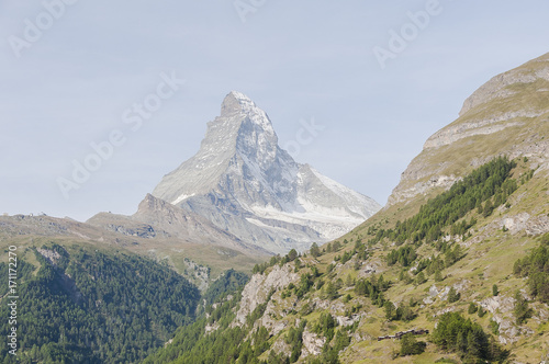 Zermatt  dort  Alpen  Walliser Berge  Schweizer Alpen  Matterhorn  Trockener Steg  Wallis  Schwarzsee  Furi  Wanderweg  Sommer  Schweiz