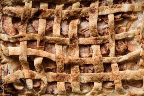 Apple pie texture, dessert pastry. Bakery background.