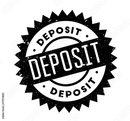 Deposit rubber stamp. Grunge design with dust scratches. Effects can be easily removed for a clean, crisp look. Color is easily changed.