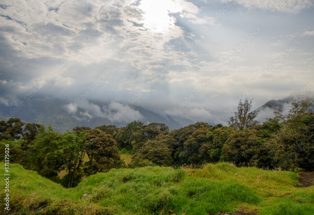 storm clouds over Tungurahua Volcano in Banos, Ecaudor storm clouds over Tungurahua Volcano in Banos, Ecaudor