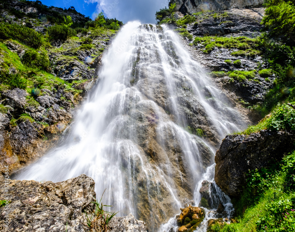 dalfazer waterfall at the achensee lake