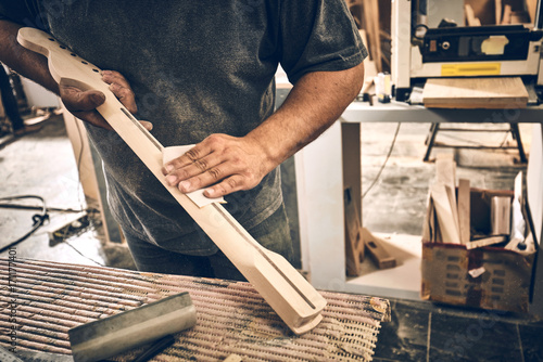 Manufacture of guitars of the Ukrainian brand Woodstock. photo