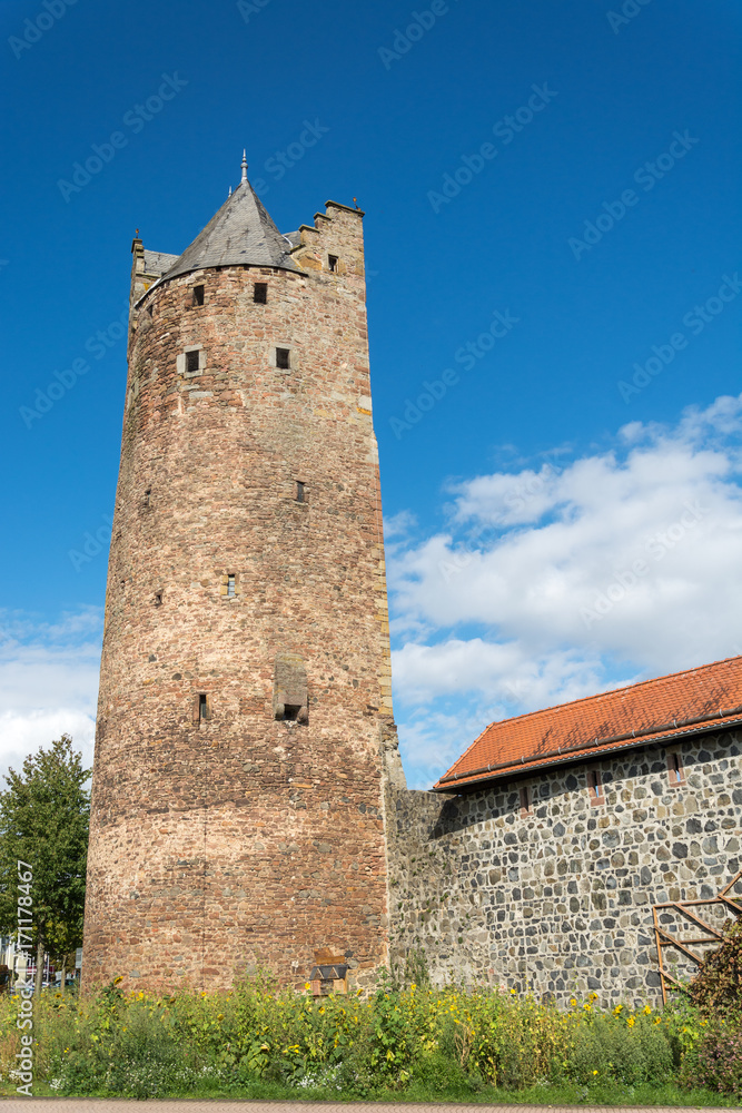 The oldest medieval fortified tower in Germany in the small German town Fritzlar
