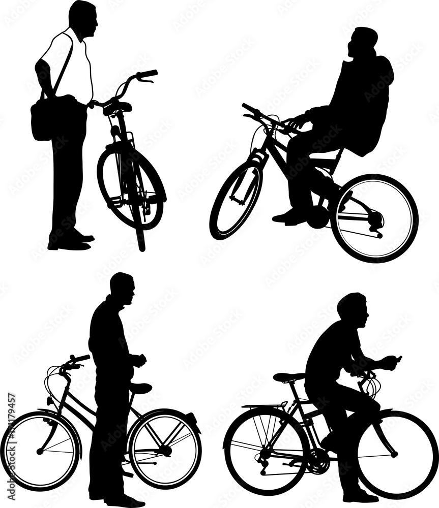 Obraz premium CYCLISTES A L'ARRET