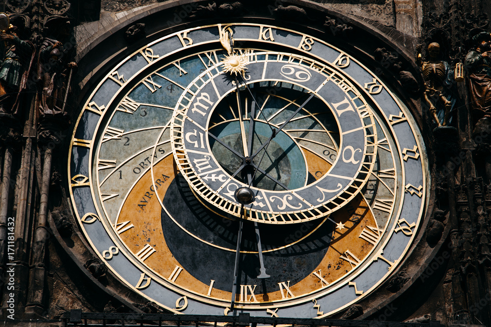 Astronomical clock at Old Town Square in Prague, Czech Republic