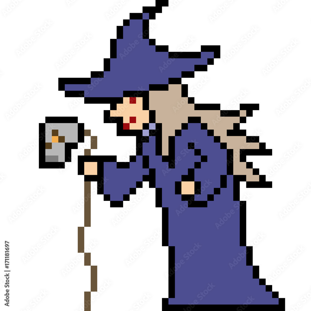 vector pixel art halloween witch vector pixel art halloween witch