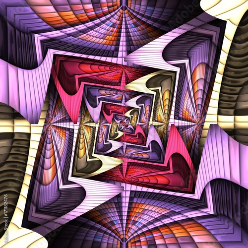 3D render of puff pixels colorful pattern background tile