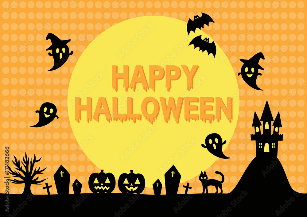 ハロウィン イラスト ロゴ 背景 オレンジ色 Stock Vector Adobe Stock ハロウィン イラスト ロゴ 背景 オレンジ色 Stock Vector Adobe Stock
