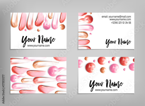 Makeup artist business card. Vector template.