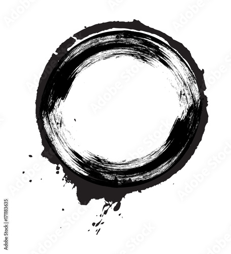 Grunge Brush Stroke Circle Vector