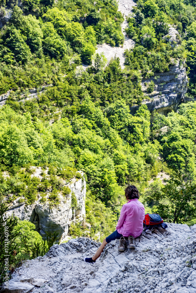Naklejka premium Hiking in the Grand Canyon in southern France