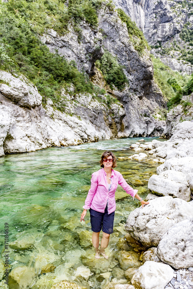Naklejka premium Hiking in the Grand Canyon in southern France