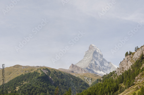 Zermatt, Wallis, Alpen, Schweizer Berge, Matterhorn, Furi, Zmutt, Trockener Steg, Wanderweg, Lärchenwald, Sommer, Schweiz