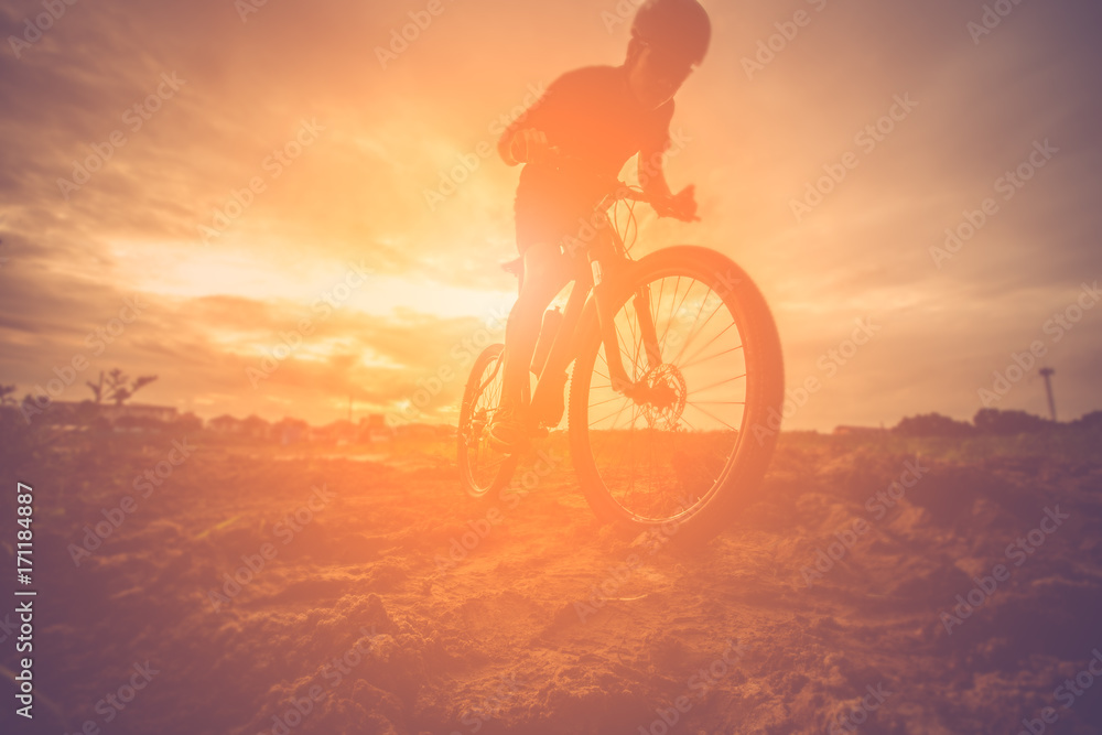 Silhouette of mountain bike
