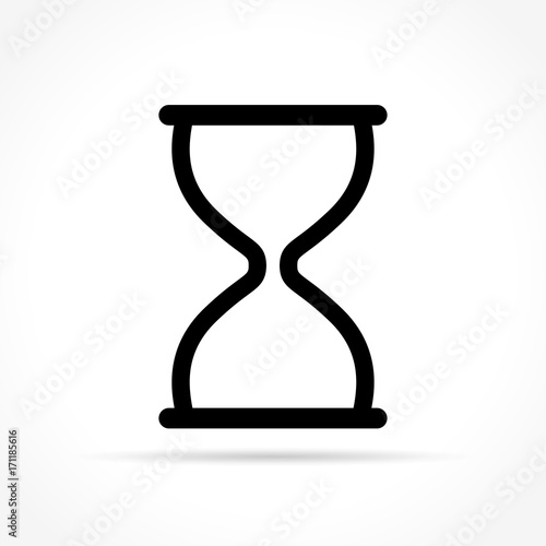 hourglass icon on white background
