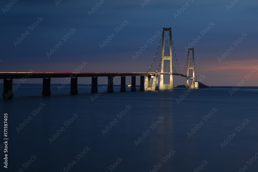 Storebæltsbroen bridge during sunset Storebæltsbroen bridge during sunset