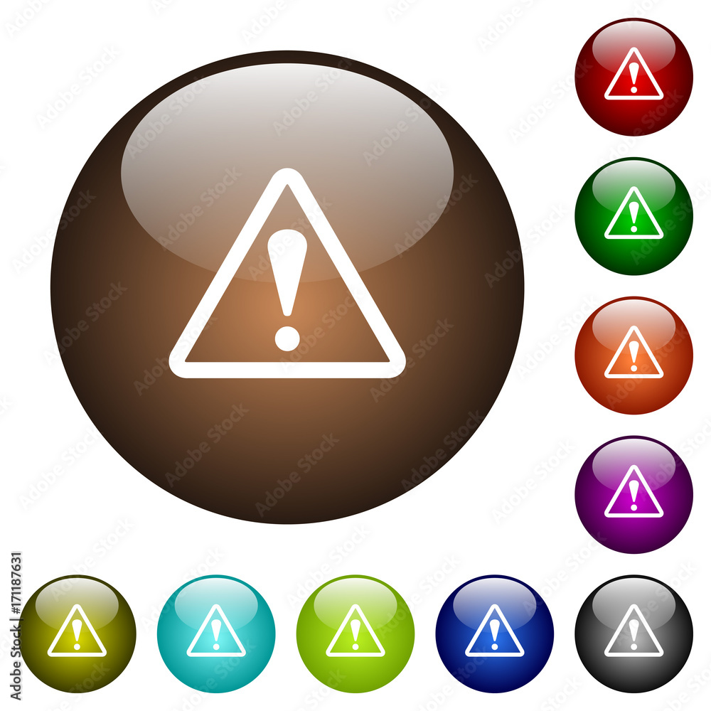 Triangle shaped warning sign color glass buttons Triangle shaped warning sign color glass buttons