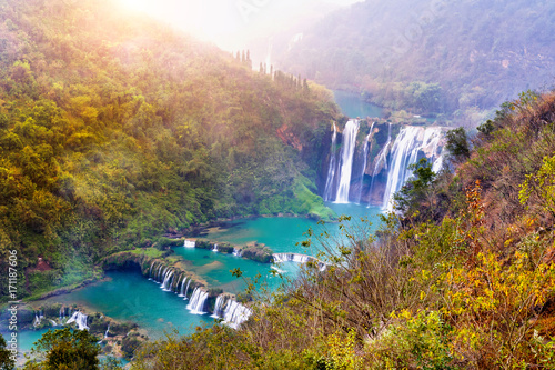 Jiulong waterfall in Luoping  China.