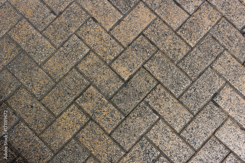 Rectangular brick road herringbone pattern angled