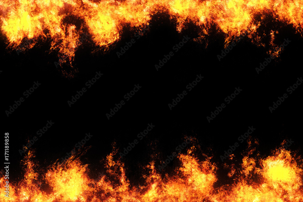 Obraz premium abstract overlay Fire flames on a black background.