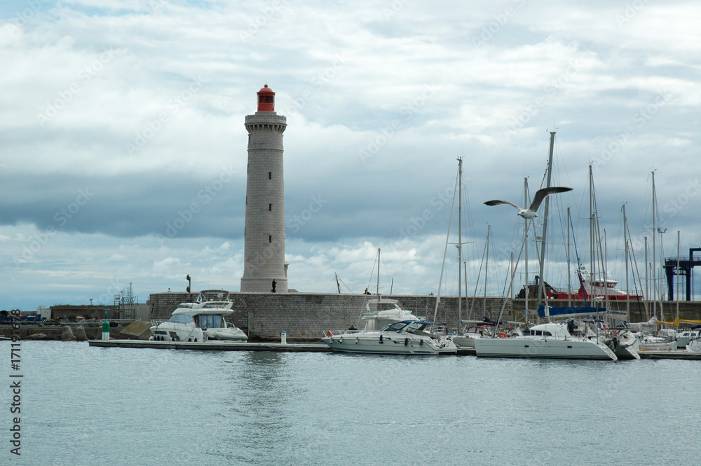Séte, Hérault, Languedoc, Occitanie, le port et le phare