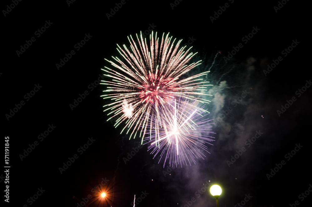 Background abstract line of light from fireworks in the sky Background abstract line of light from fireworks in the sky