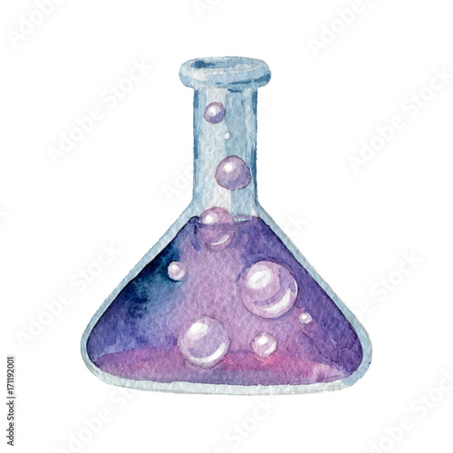 Watercolor Illustration on White Background. Vector EPS