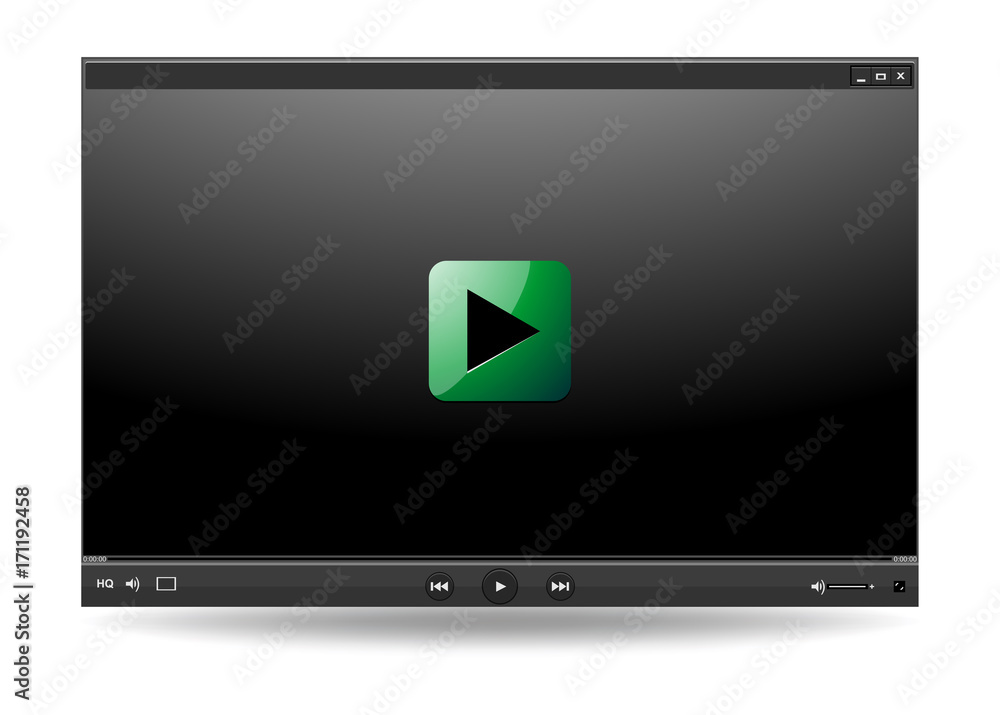 Video player interface template for web and mobile apps, vector illustration Video player interface template for web and mobile apps, vector illustration