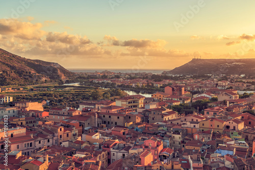 Sunset. in Bosa, Sardinia, Italy © tbralnina