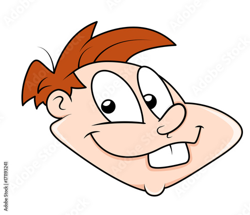 Funny Happy Cartoon Boy Face clip-art Stock Vector | Adobe Stock