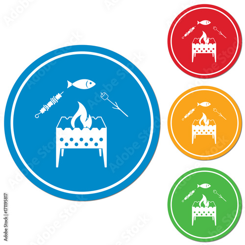 Grilled fish, zephyr and  kebab icon