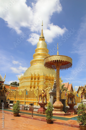 wat phra that haripunchai is a lanna style temple thailand photo