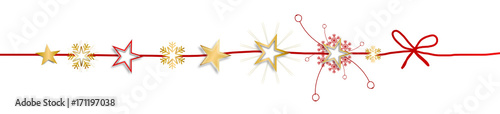 Schleife Stern Band Banner Rot Weihnachten Gold Hintergrund