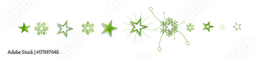 Stern Reihe Grün Verschiedene Band Banner Weihnachten