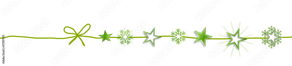 Fototapeta premium Stern Band Sterne Banner Schleife Grün weihnachten Stars 